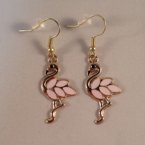Flamingo dangle earrings Clearance